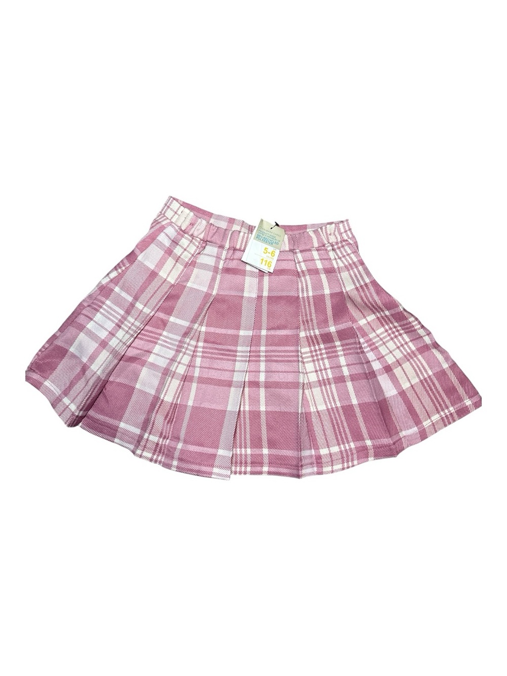 NEW! Primark Girls Pink Plaid Pleated Skater Mini Skirt 5-6 YRS